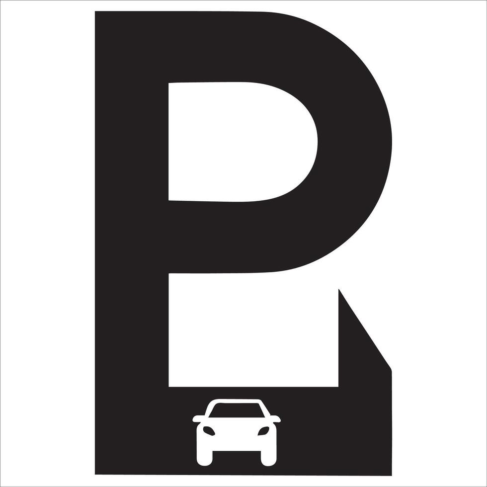Parking Sign with Vehicle Illustration vector