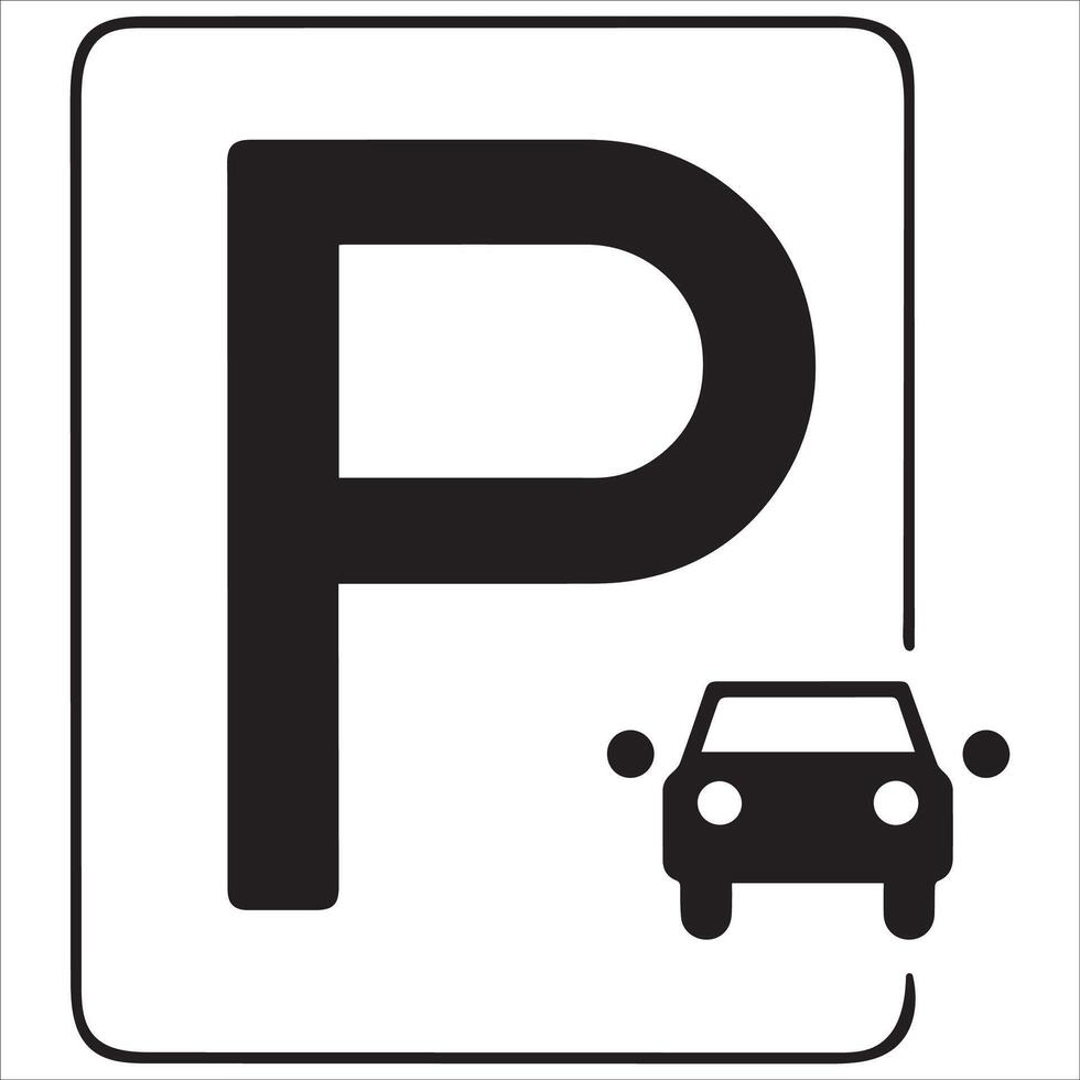 Car Parking Zone Symbol Design vector