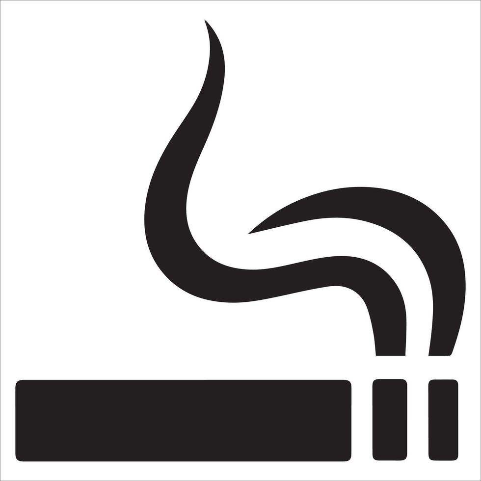 Simple Smoking Symbol Line Art vector