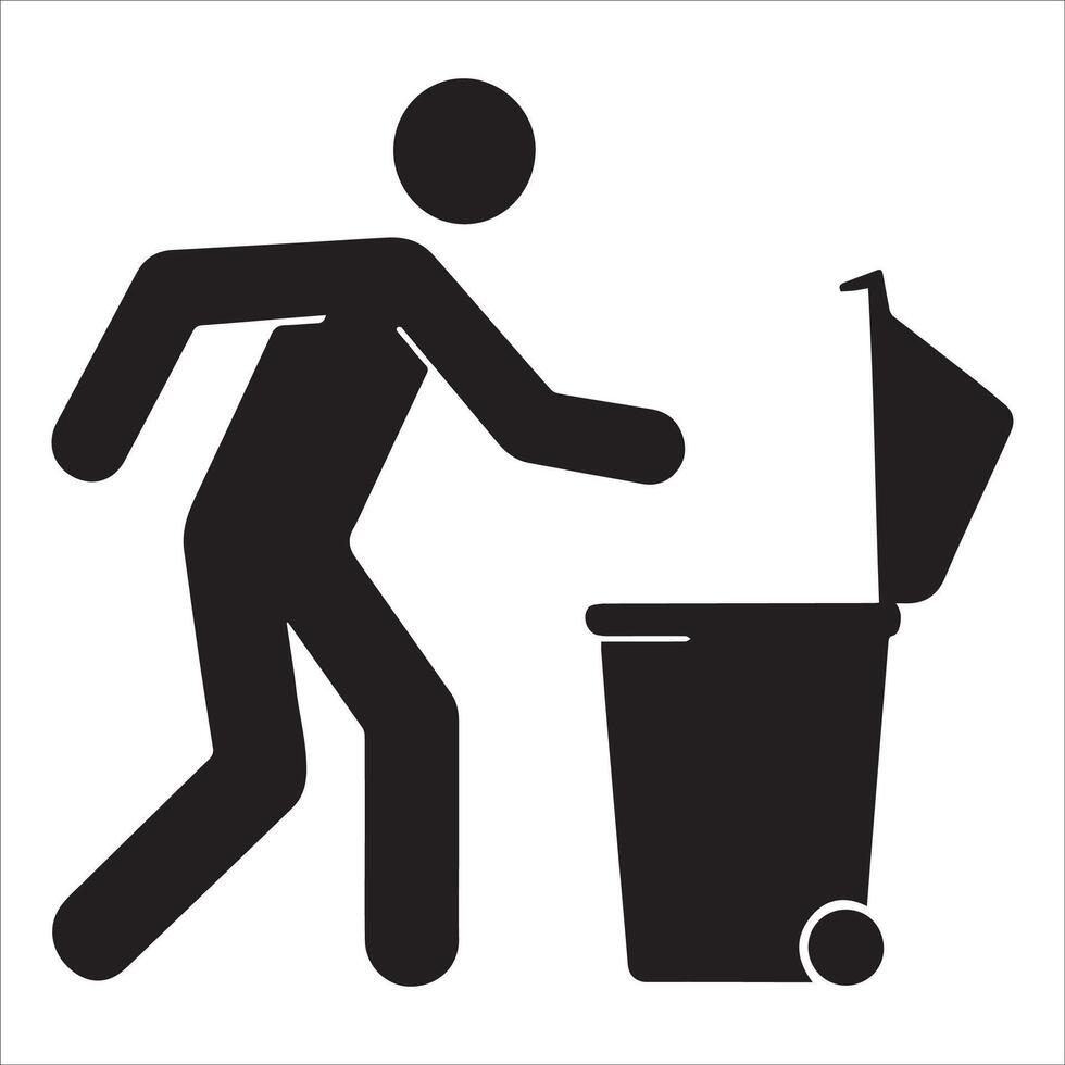 Prohibited Litter Symbol with Trash Can vector