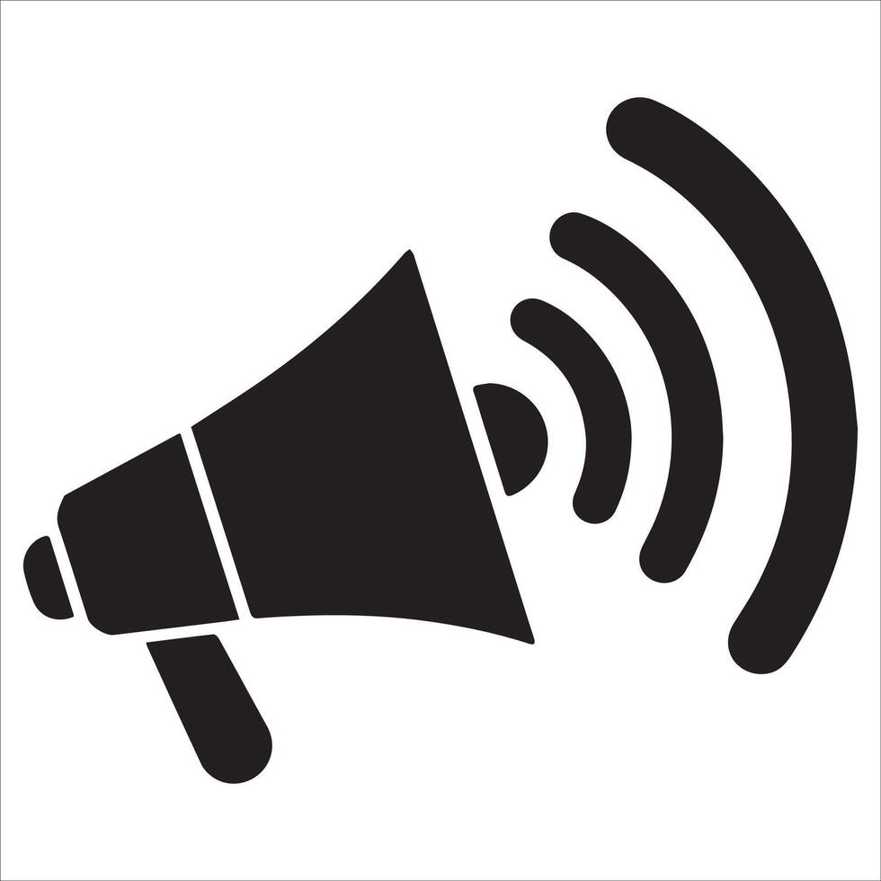 Simple Megaphone with Sound Waves Icon vector