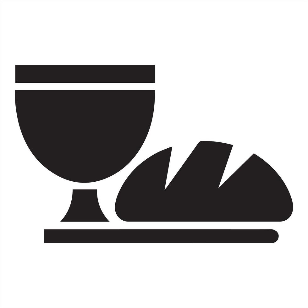 Minimalist Chalice and Bread Icon vector