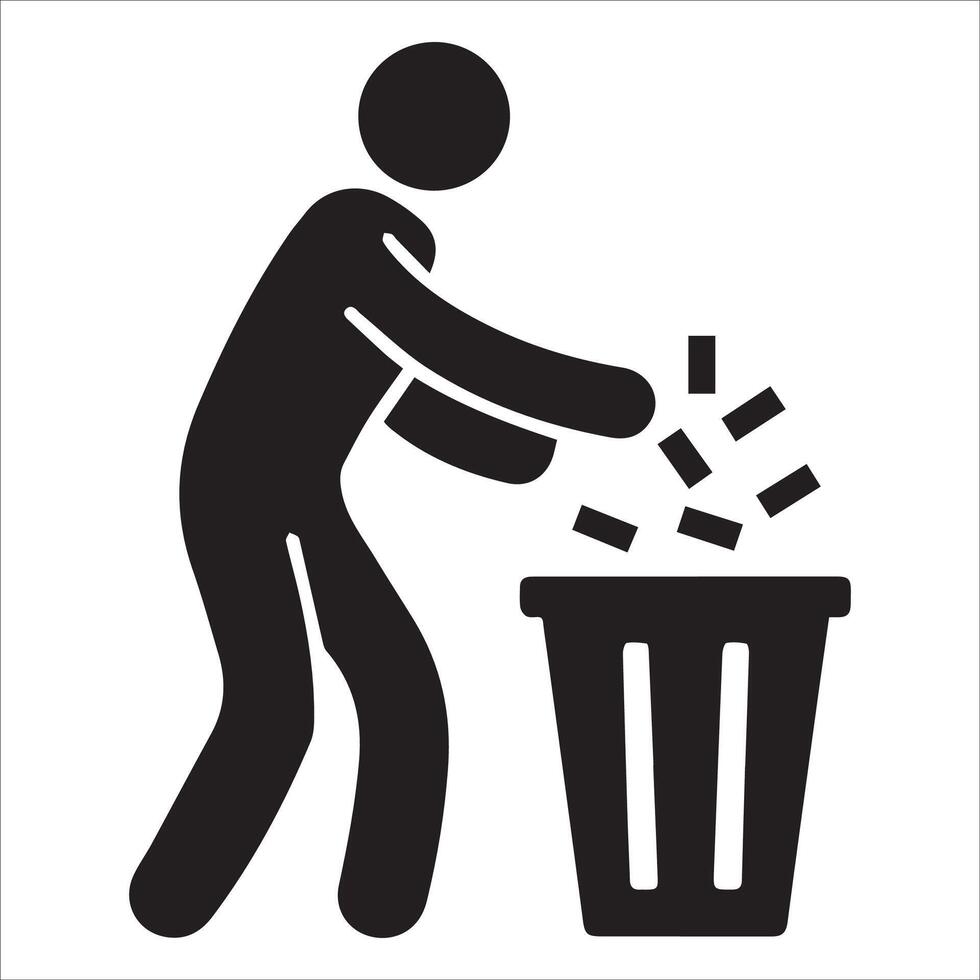 A black silhouette of a man with a basket and a flag vector