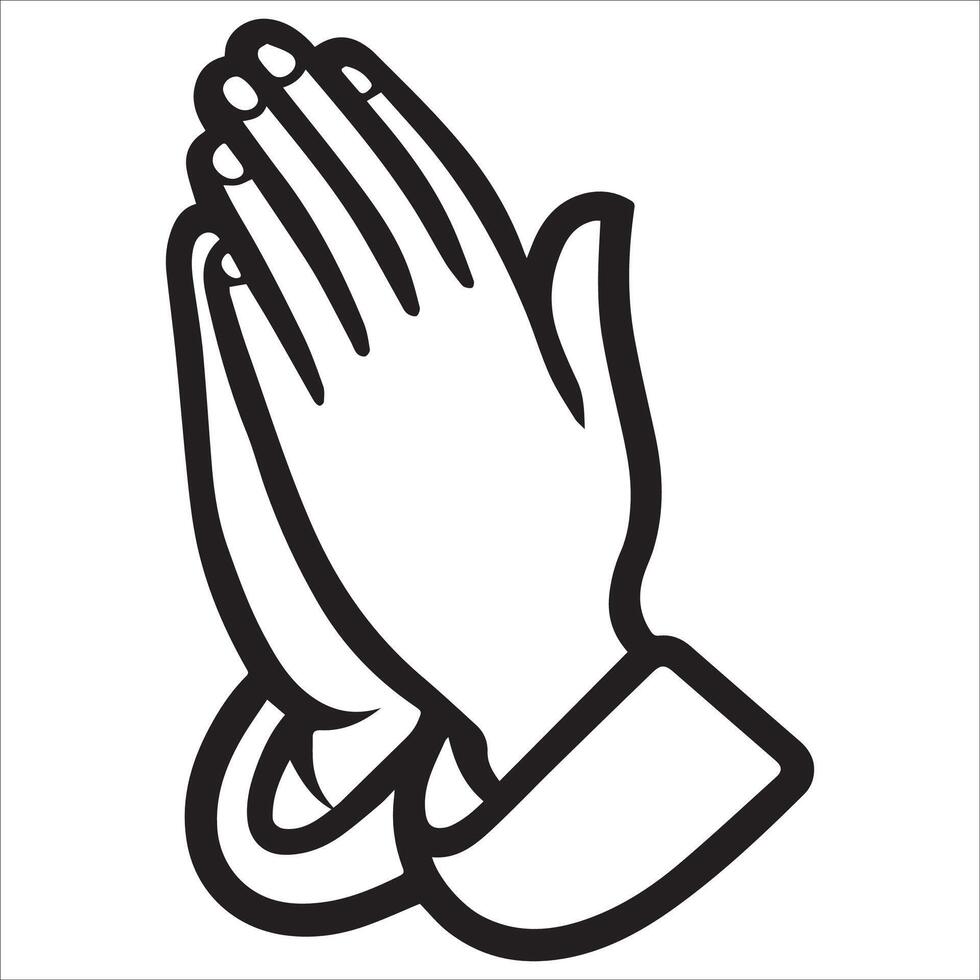 Clean Praying Hands Outline vector