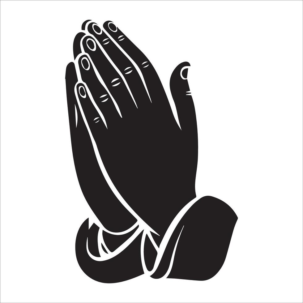 Simple Praying Hands Symbol vector