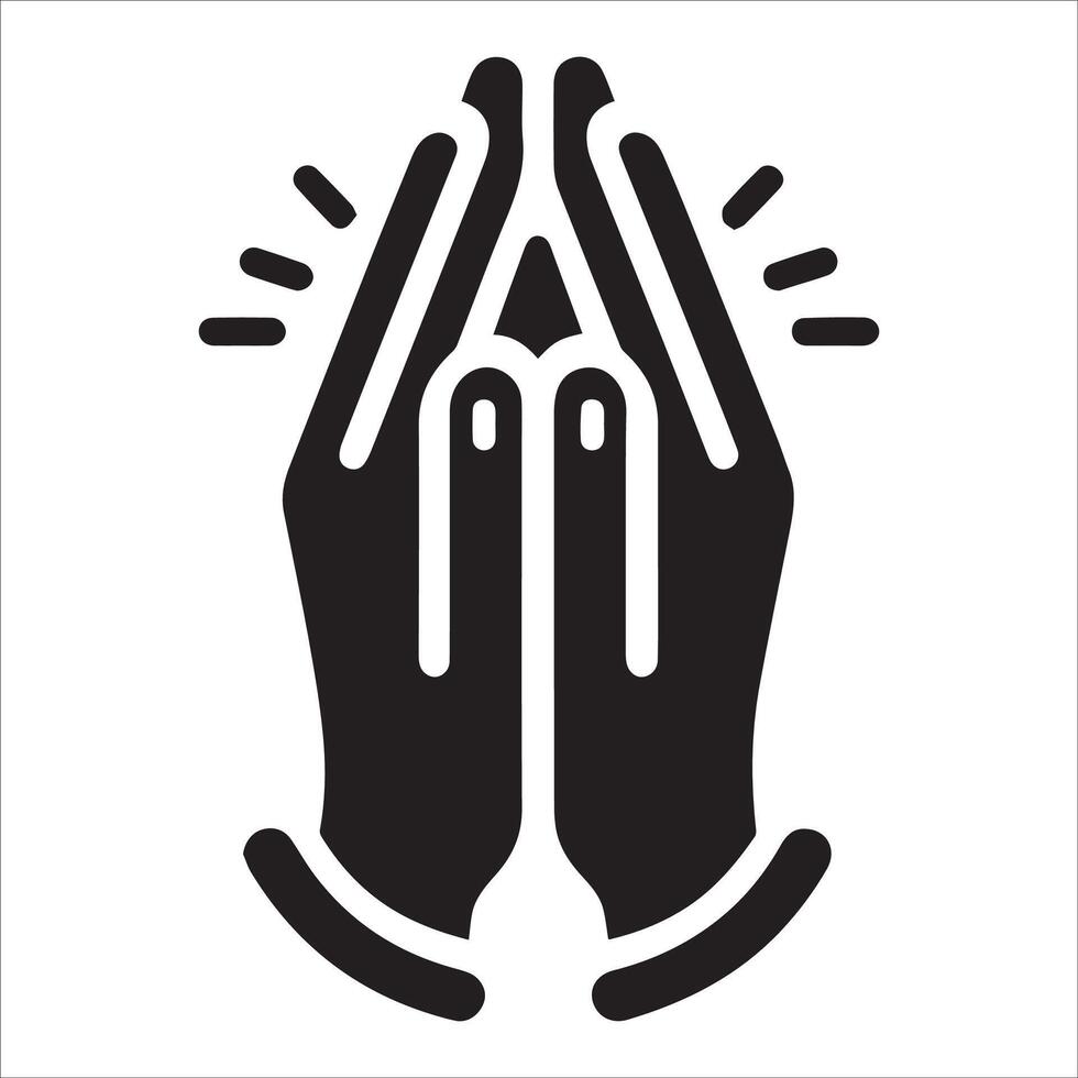 Bold Minimalist Prayer Hands Design Art vector