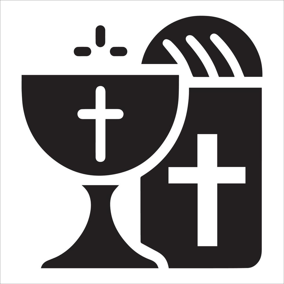 Elegant Sacrament Chalice and Bread Design vector