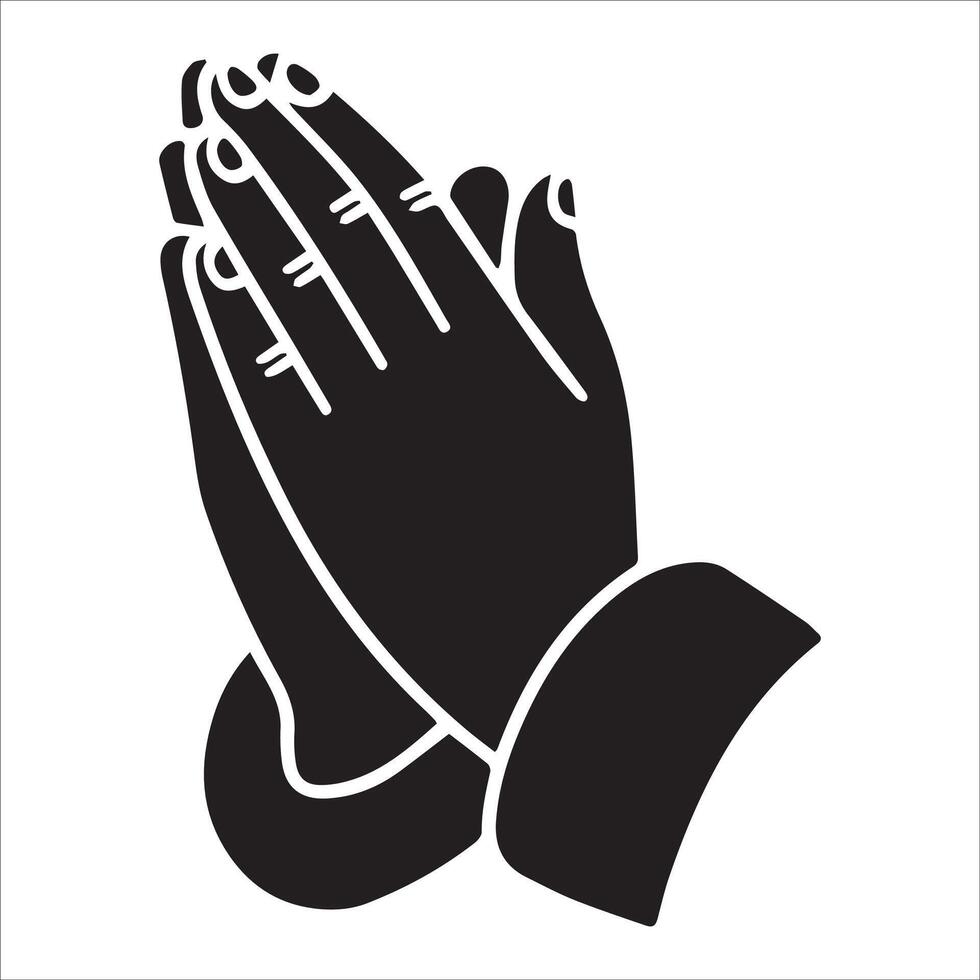 Minimalist Praying Hands Icon vector