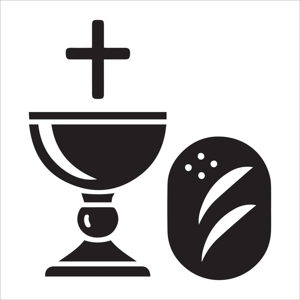 Simple Chalice and Bread Symbol vector