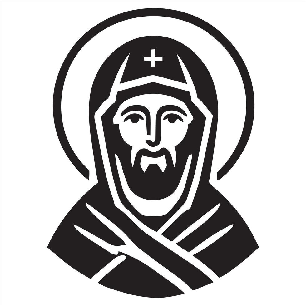 Minimalist Saint Icon with Halo vector