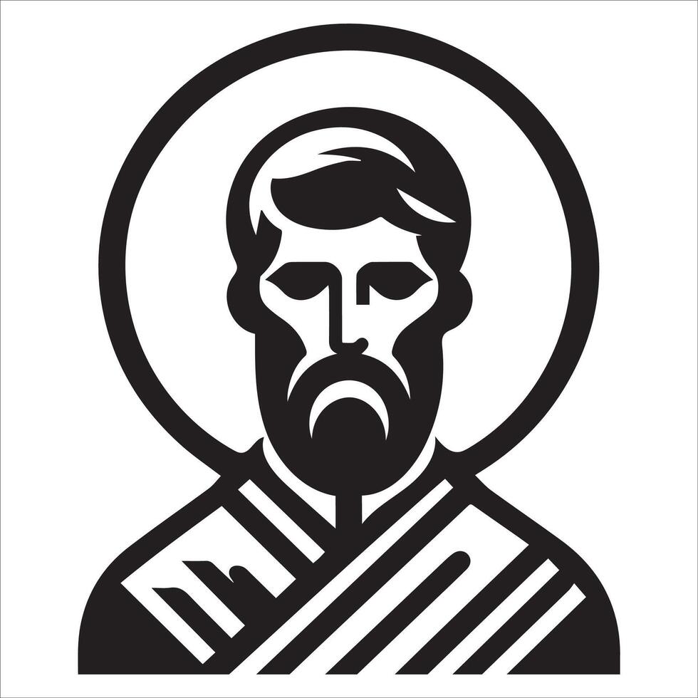 Simple Saint Figure with Halo vector