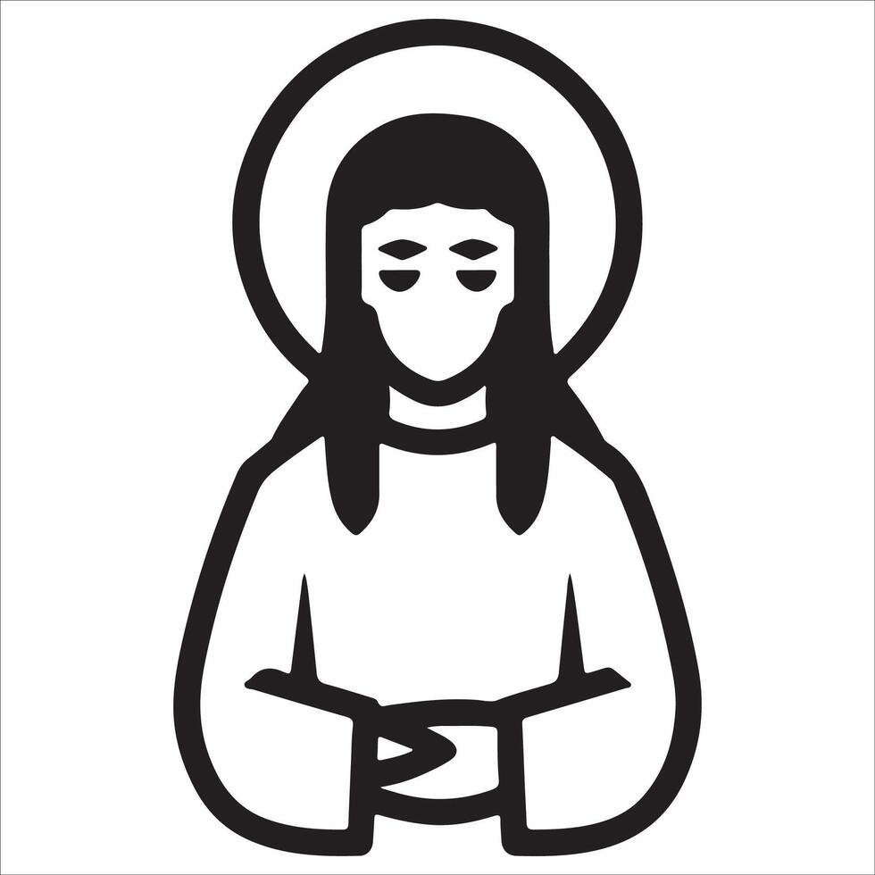 Saint with Halo Symbol Icon vector