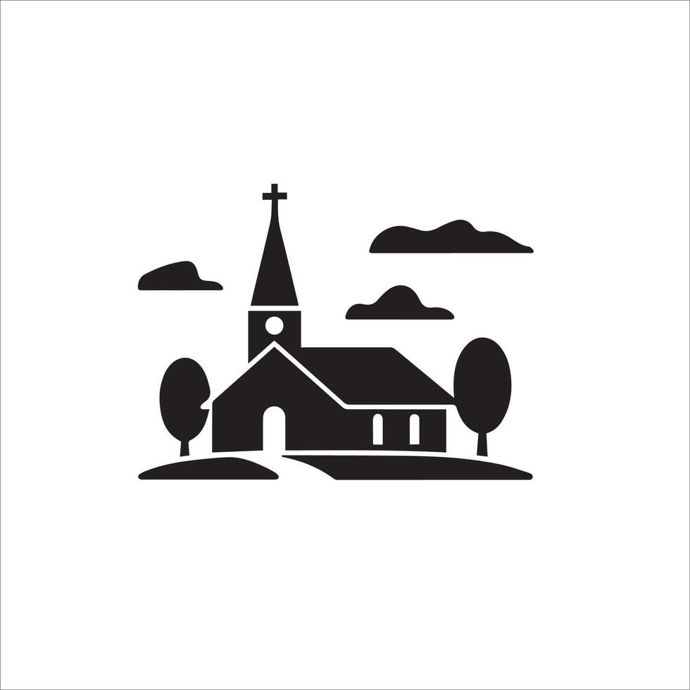 Clean Church Icon with Bold Design vector