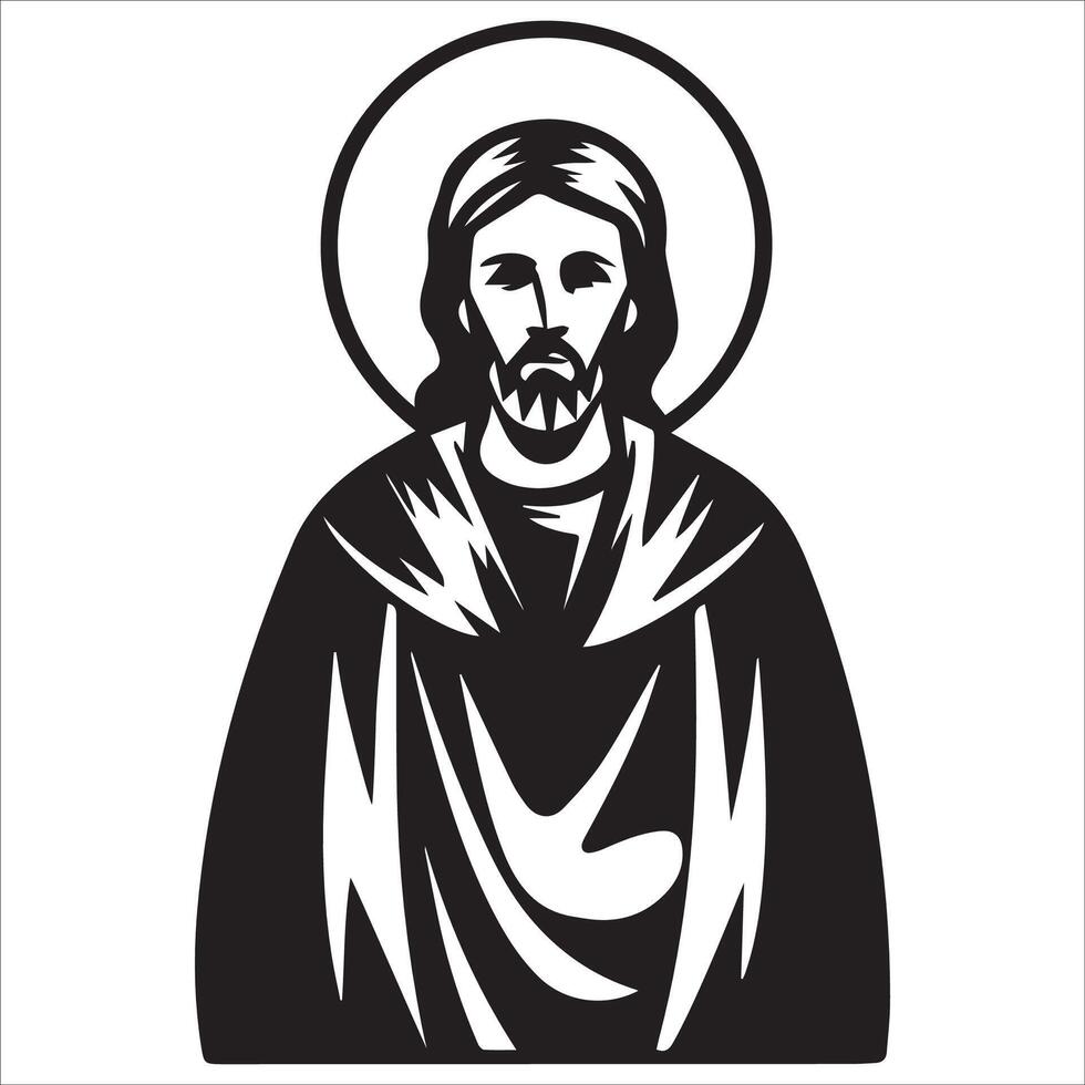 Clean Icon of Saint and Halo vector