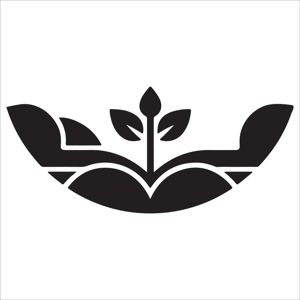 imple Sun and Sprout Symbol of Hope vector