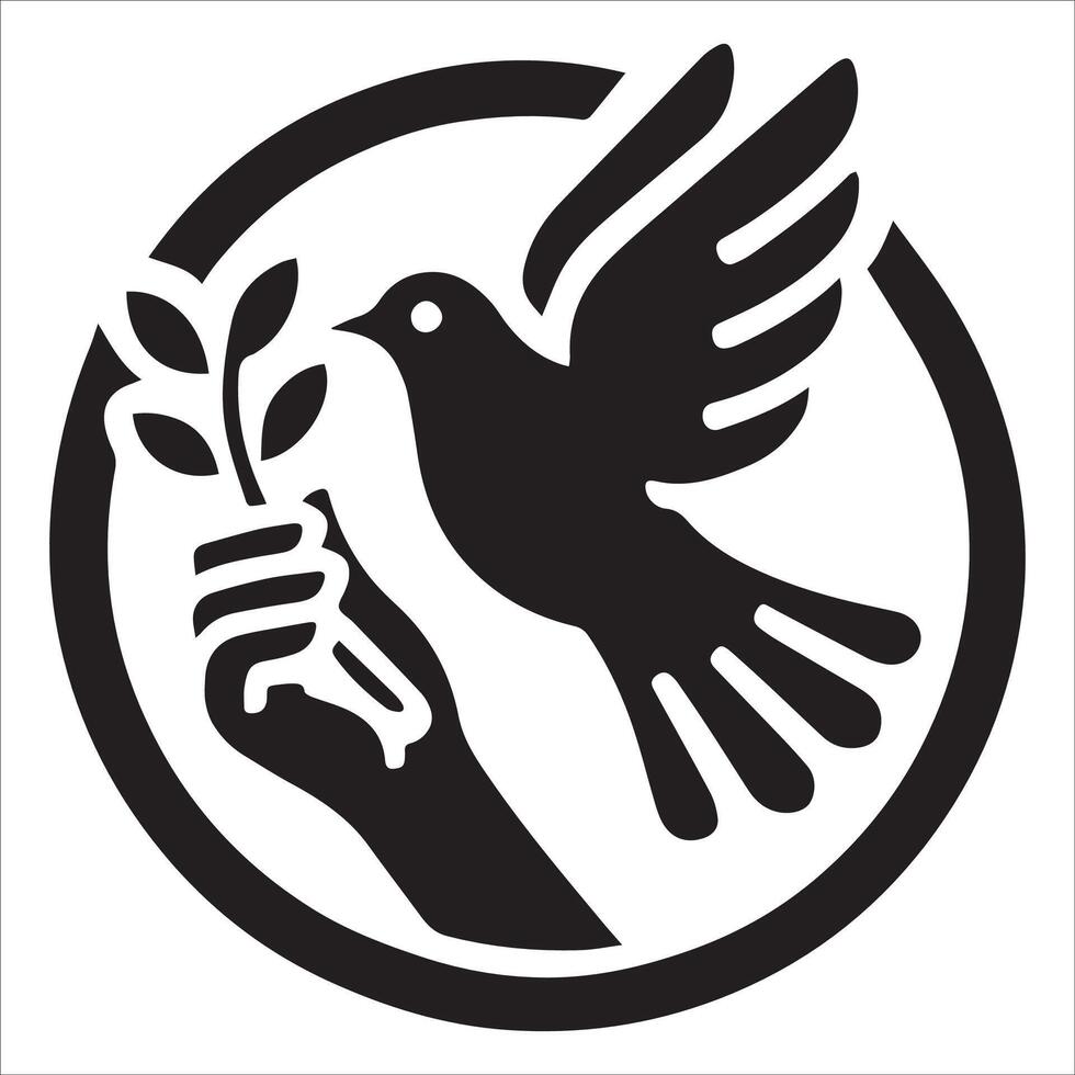Elegant Minimalist Dove Peace Icon vector