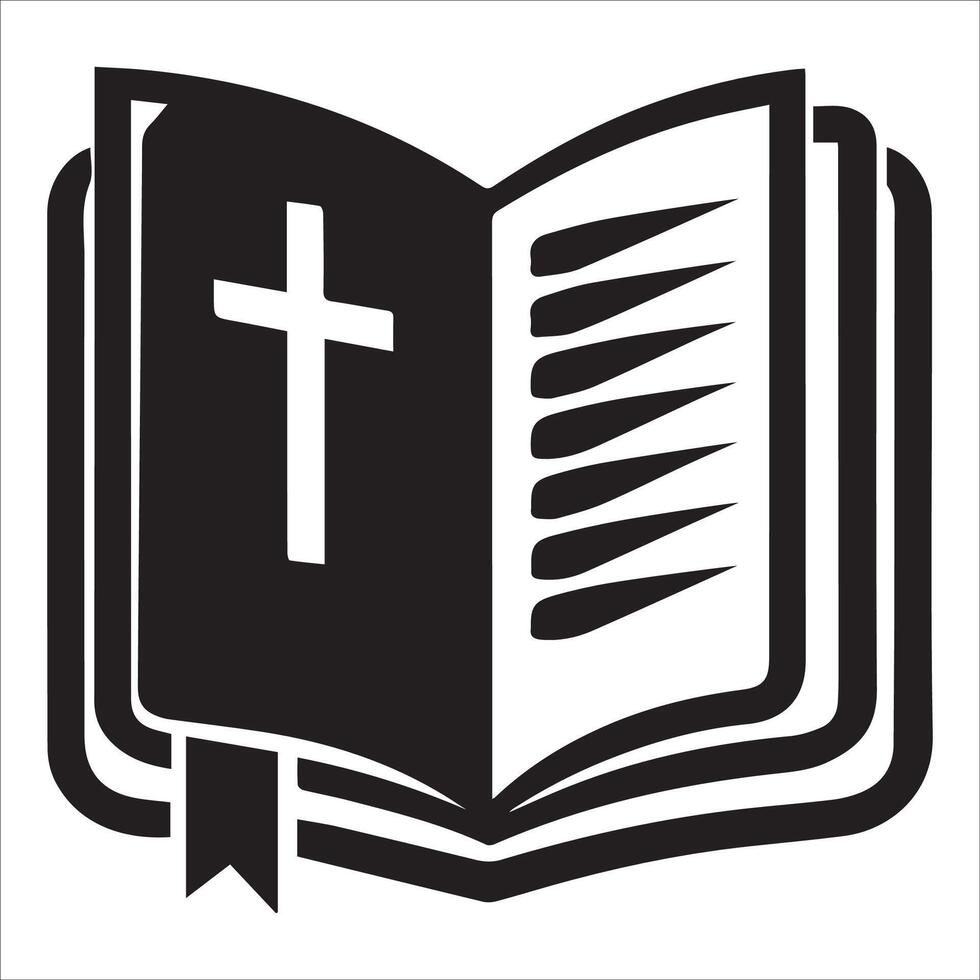 Modern Christian Cross and Bible Design vector