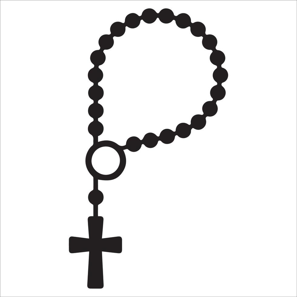 Elegant Rosary Beads Symbol Illustration vector