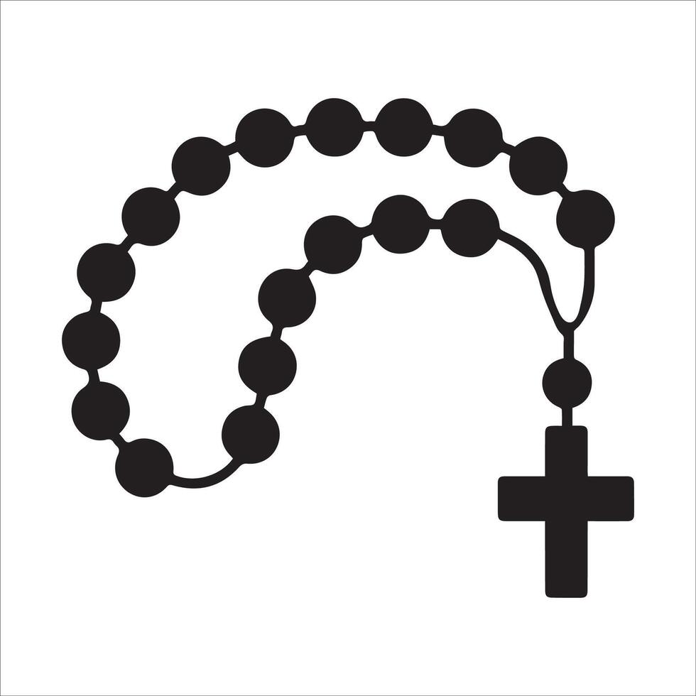 Simple Rosary Beads Line Art Icon vector