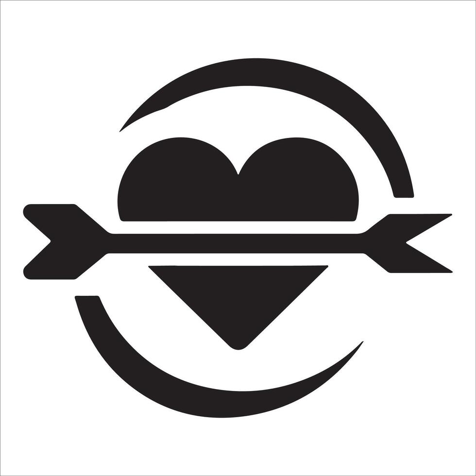 Minimalist Forgiveness Icon with Heart and Arrow vector