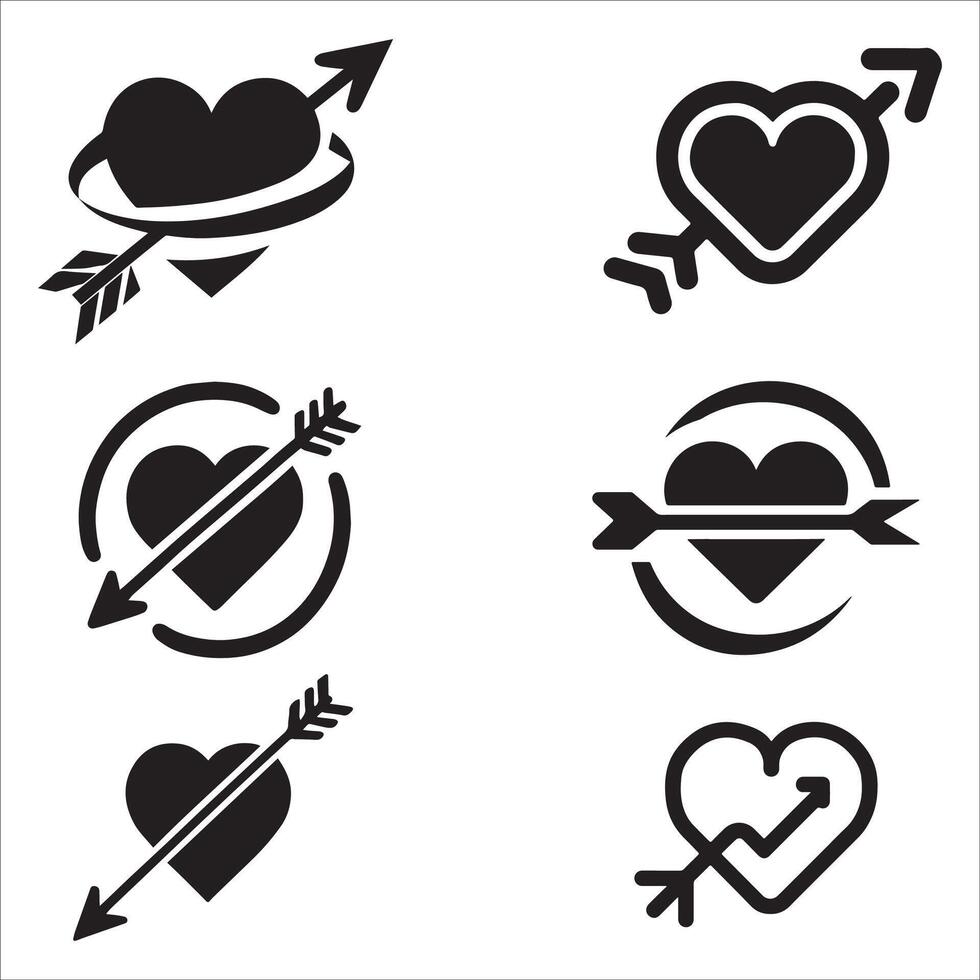 Black and White Heart with Arrow Forgiveness Design vector