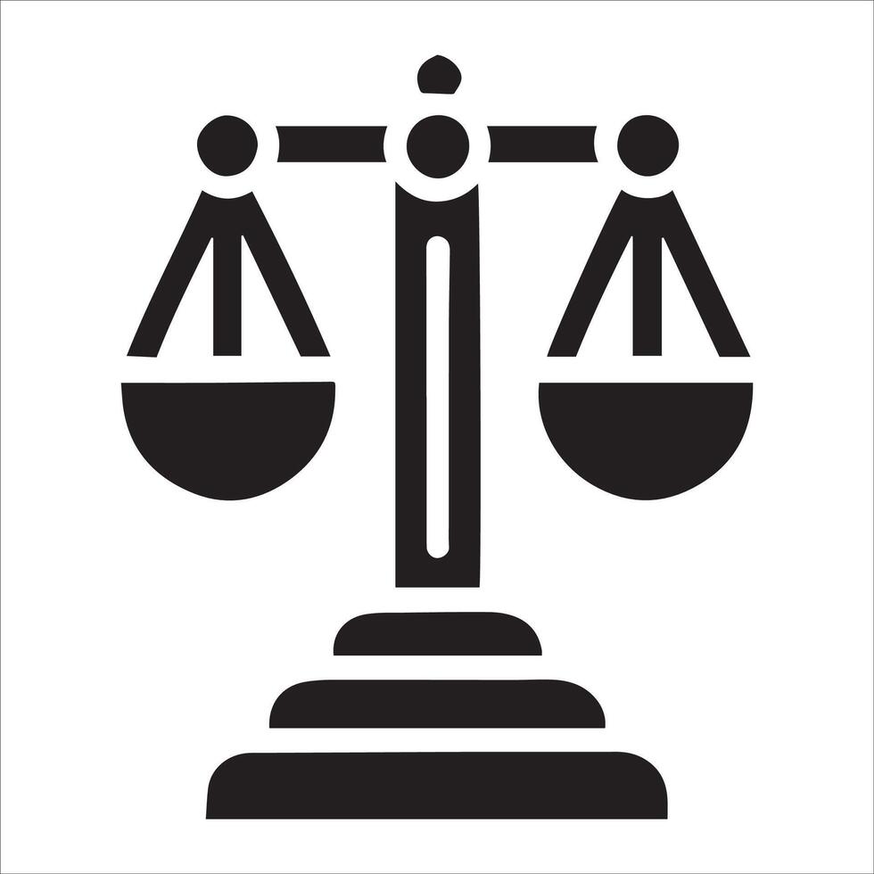 Balanced Scale Symbolizing Justice in Line Art vector