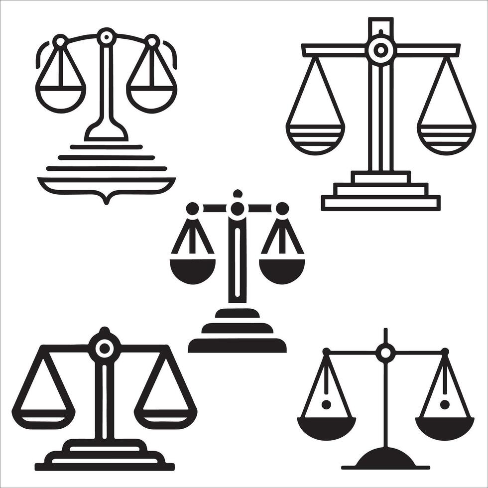 Thin Line Scales of Justice Design for Fairness vector