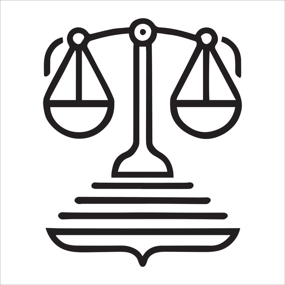 Simple Justice Icon with Scales of Balance vector