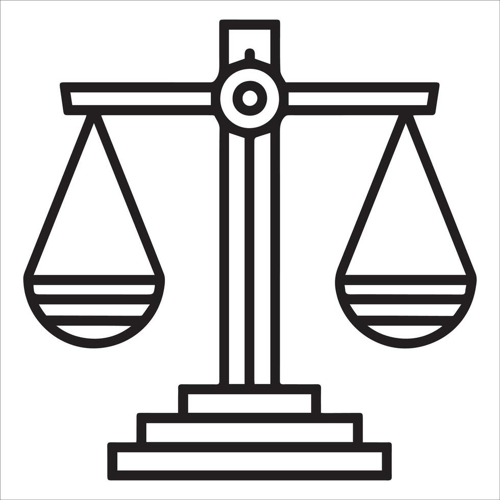 Scales of Justice Outline Illustration vector