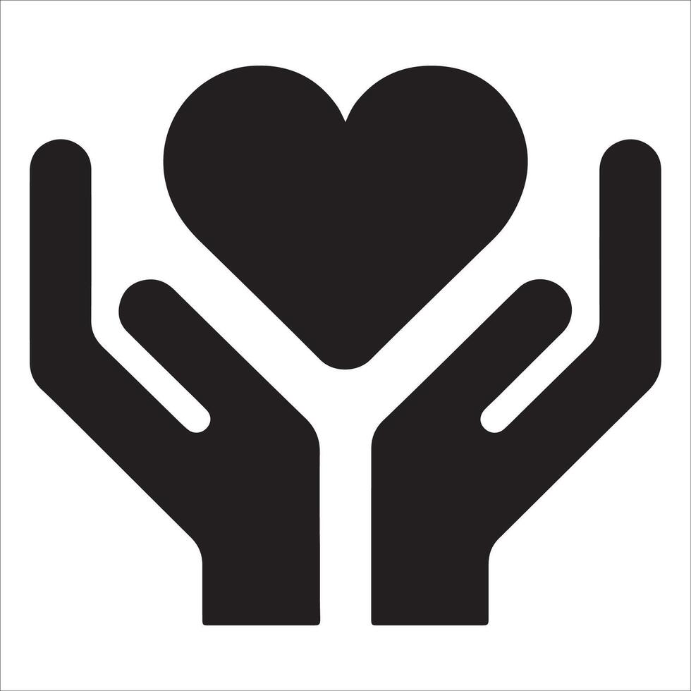 Heart in Open Hands Icon for Kindness vector