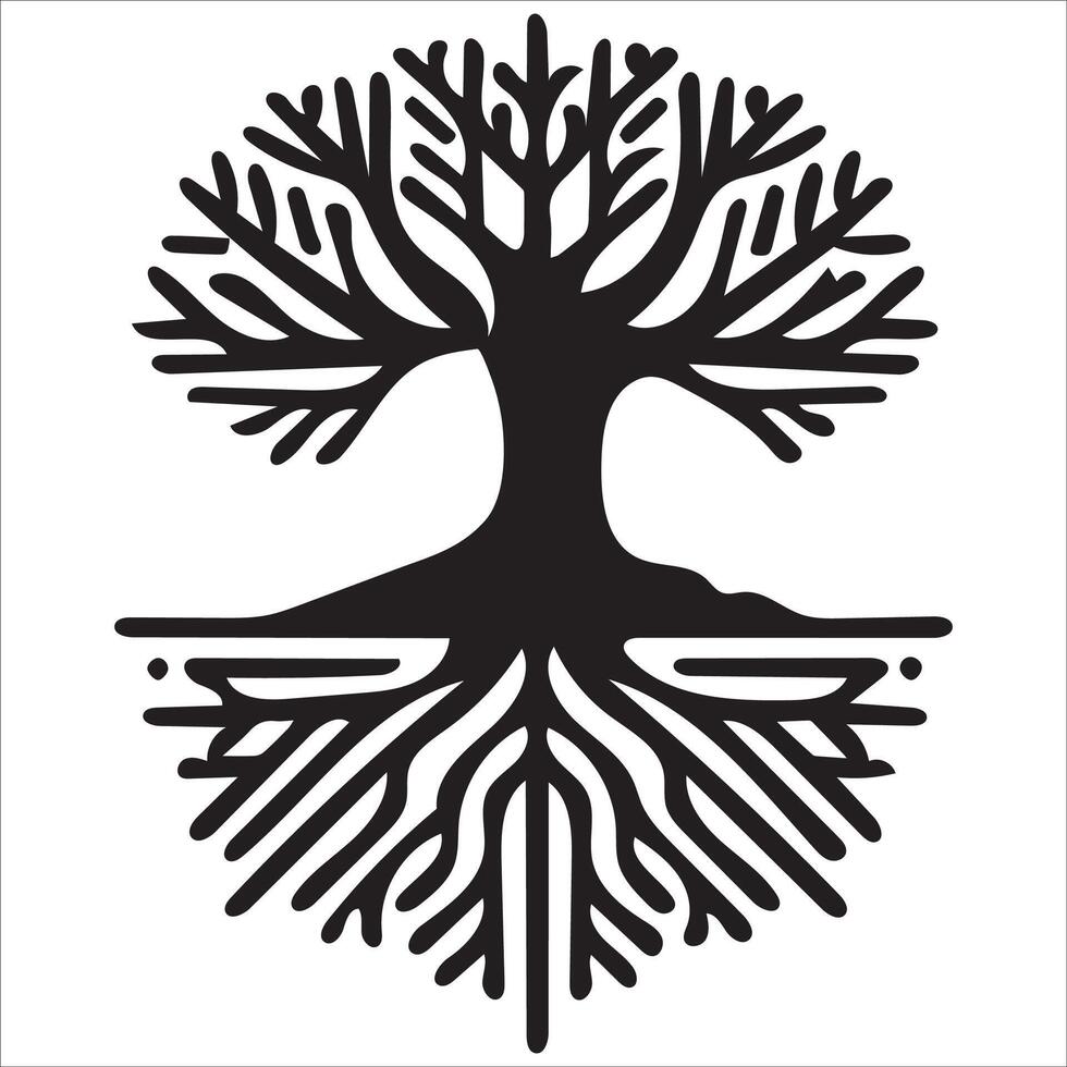 Minimalist Tree with Leaves Symbolizing Growth vector