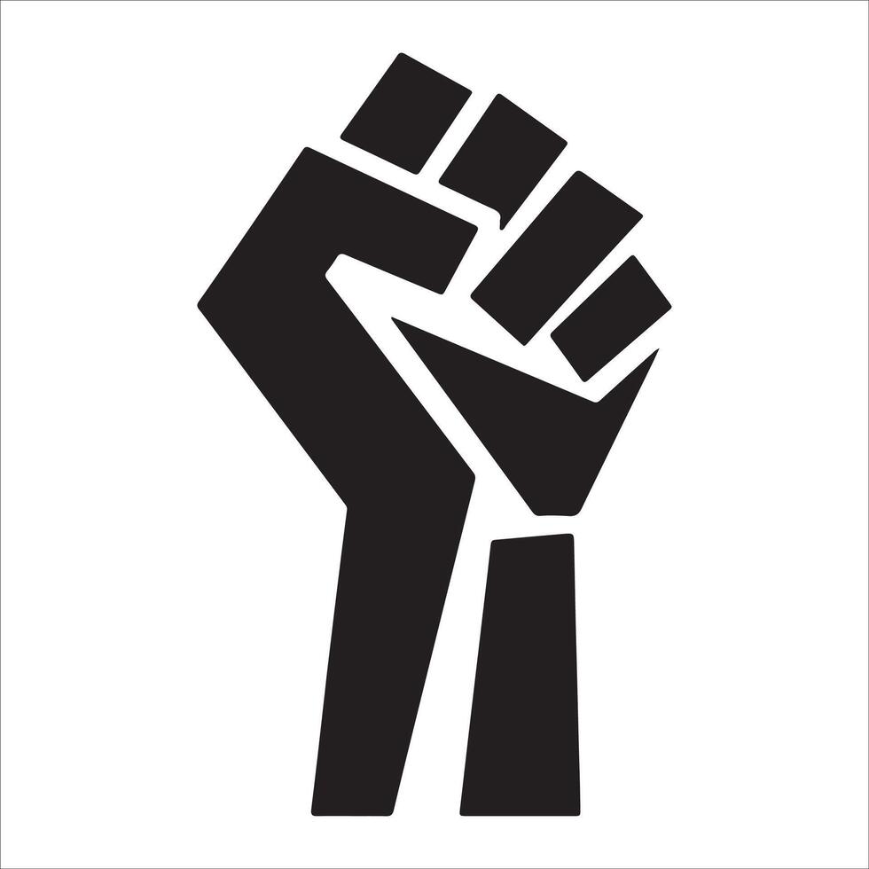 Fist of Power Line Art for Strength vector