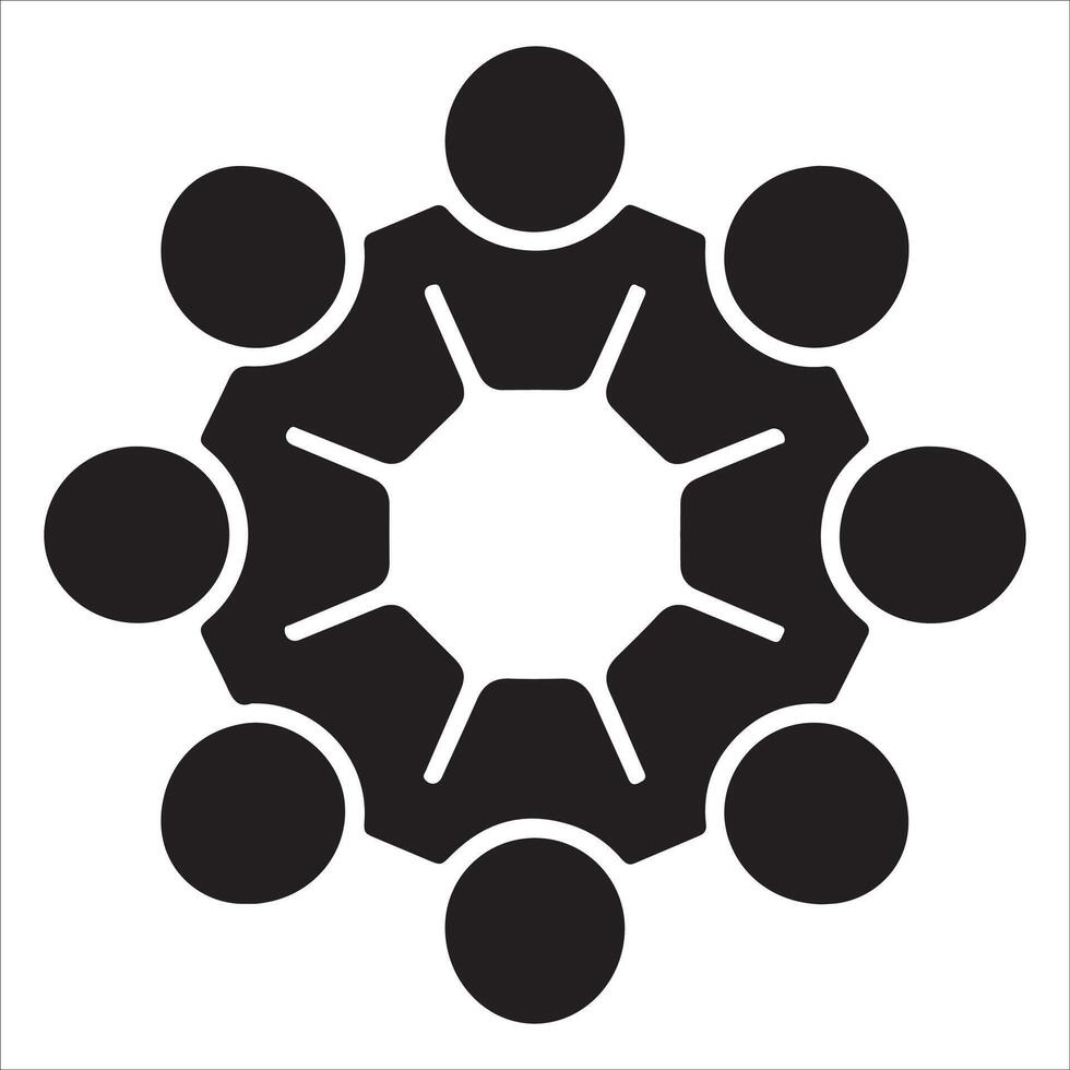 Collaborative Unity Symbol with Linked Hands vector