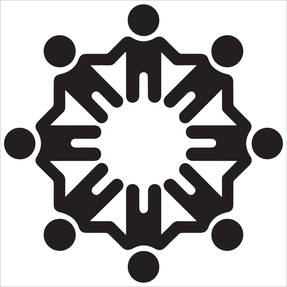 Interconnected People Holding Hands for Unity vector