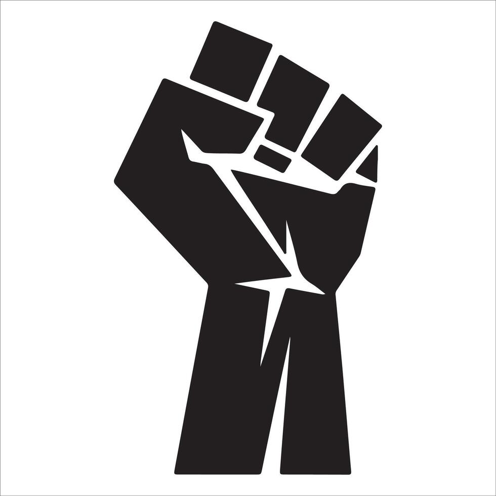 Raised Fist Symbolizing Strength and Power vector
