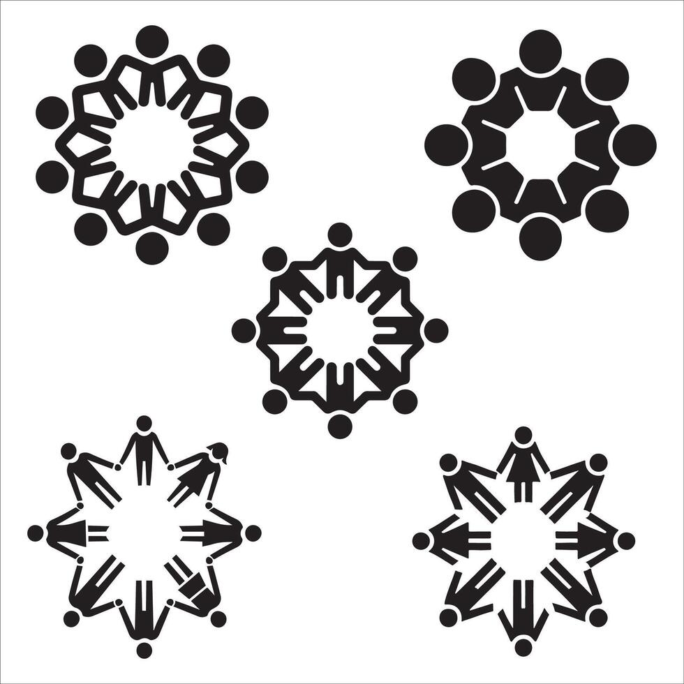 Inclusive Unity Icon with Hands Joined Together vector