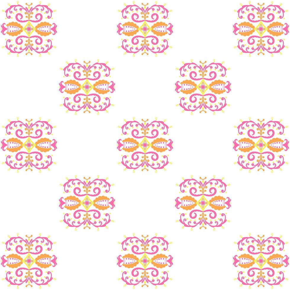 Ornamental oriental seamless pattern in pink. Ornament background, backdrop, repeated print vector