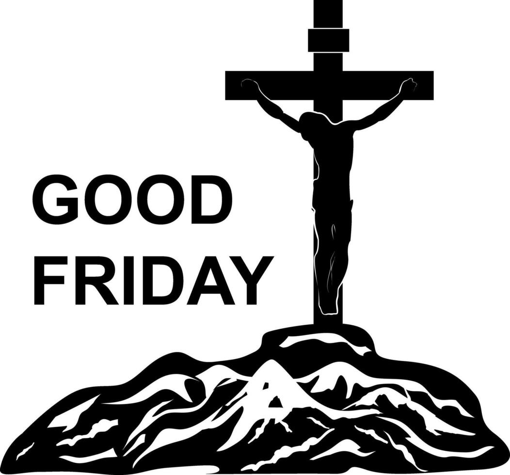 Crucifixion. Good friday. Cross religious symbol. Crucifixion and resurrection Jesus Christ. vector