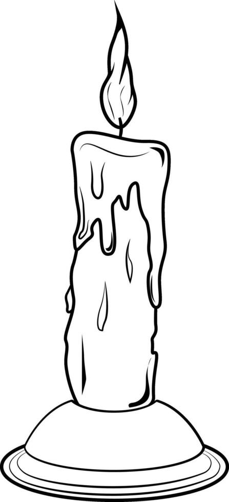 Candle. Candle is a source of light and heat. Wax with a wick inside. Symbolic element in various cultures and traditions. vector