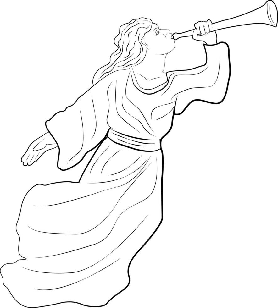 Angel. God's messenger. Symbol kindness, protection and inspiration. Spiritual mentor and protector. vector