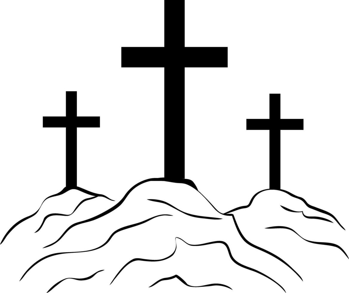 Good friday. Cross. Christian cross. Symbol salvation, faith and hope. Cross religious symbol. Spiritual practice, church rituals and prayer. Crucifixion and resurrection Jesus Christ. vector