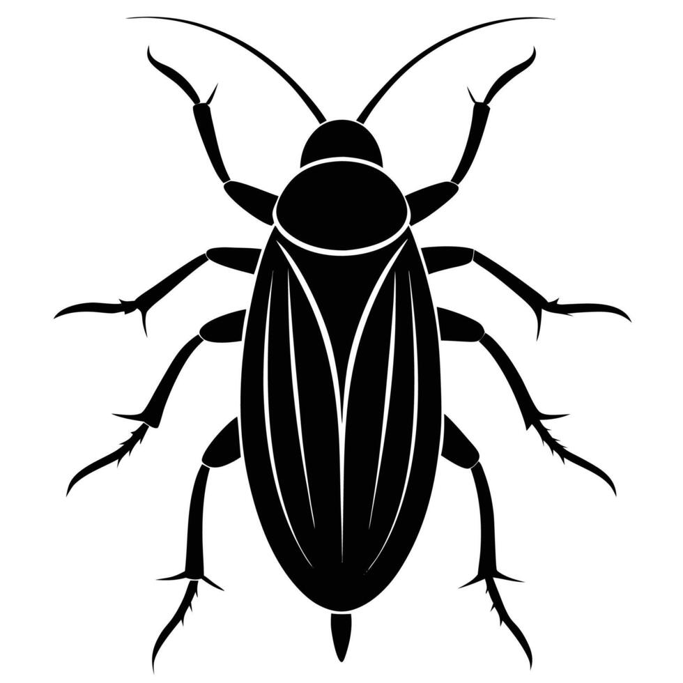 a black and white silhouette of a bug vector