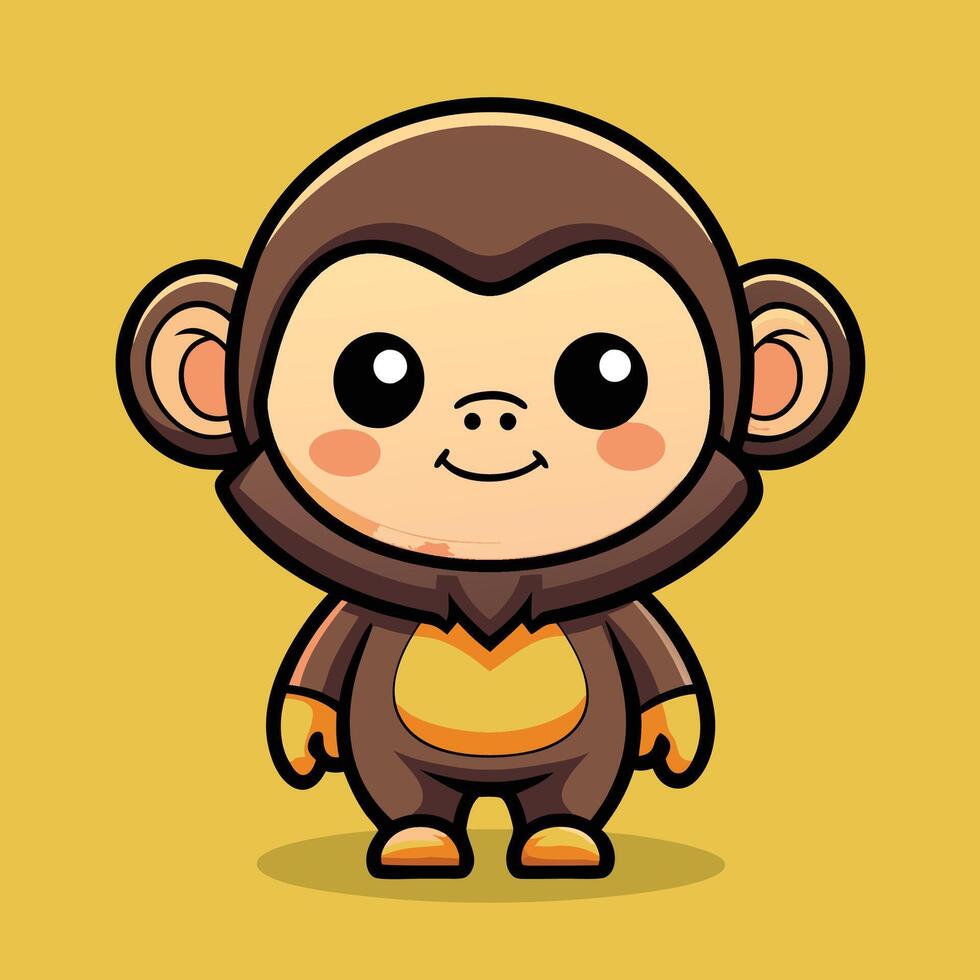 cartoon monkey character illustration vector