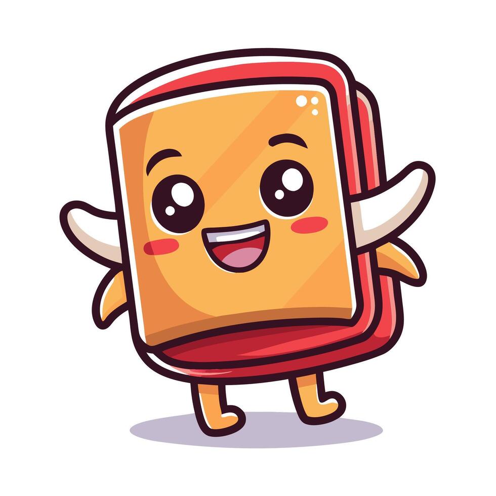 a cartoon book character with horns and a smile vector