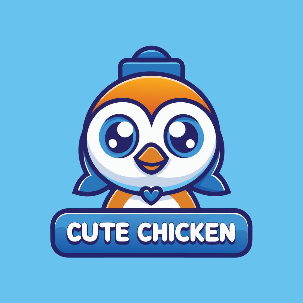 a cute chicken logo with the words cute chicken vector