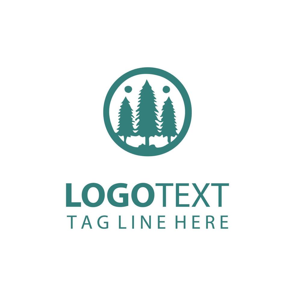 False Cypress forest tree logo vector