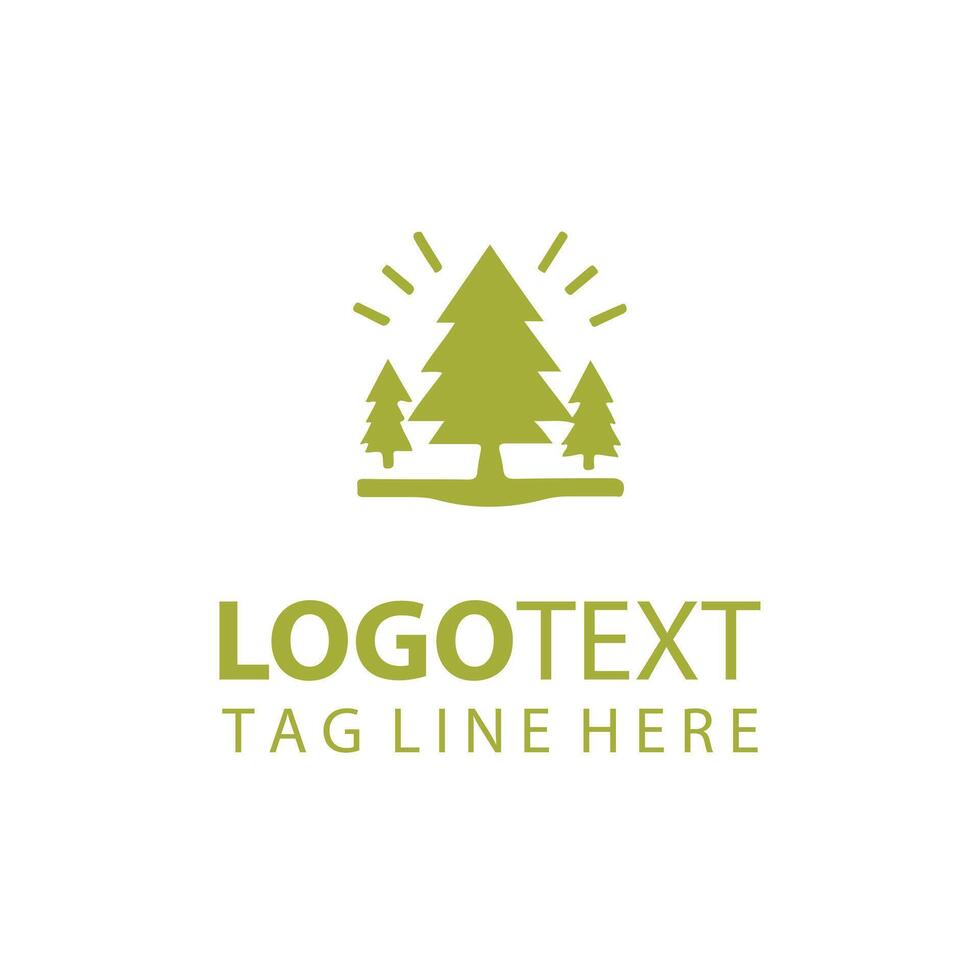 Scots Pine forest tree logo vector