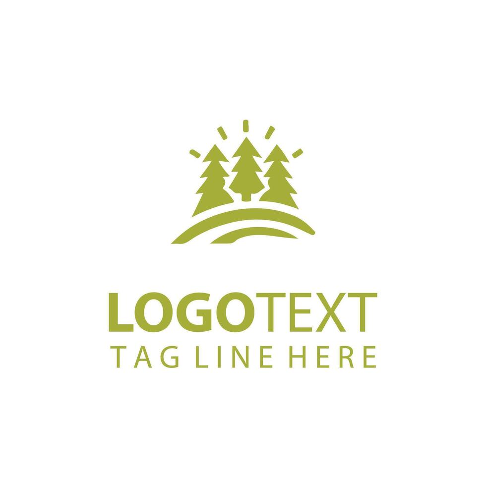 Red Maple forest tree logo vector