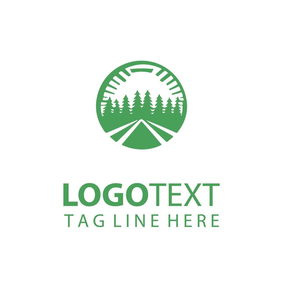 Japanese Cedar forest tree logo vector