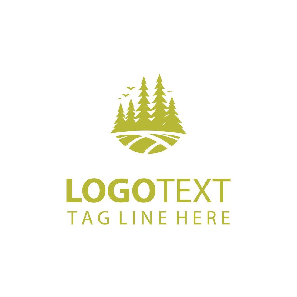 Banyan forest tree logo vector